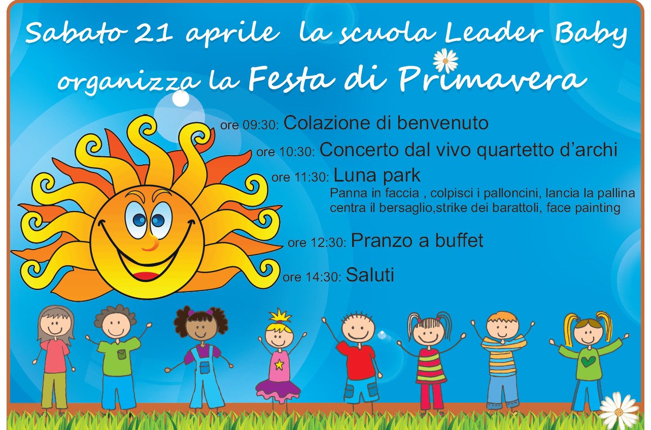 Locandina festa di primavera 2018 in Leader Baby