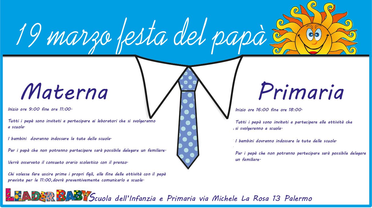 Invito per la festa del papà a scuola